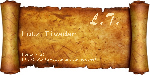 Lutz Tivadar névjegykártya